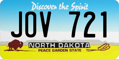 ND license plate JOV721