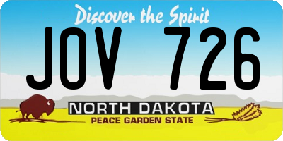 ND license plate JOV726