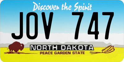 ND license plate JOV747