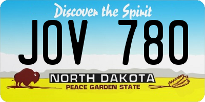 ND license plate JOV780