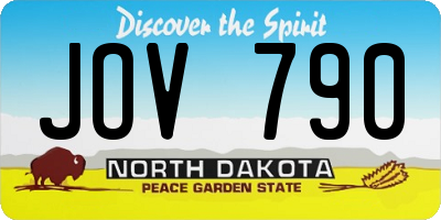 ND license plate JOV790