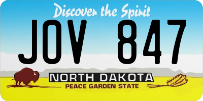 ND license plate JOV847