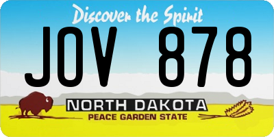 ND license plate JOV878