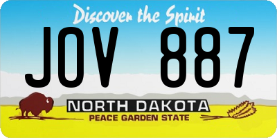 ND license plate JOV887