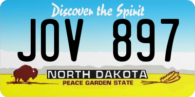 ND license plate JOV897