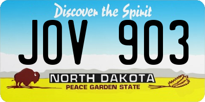 ND license plate JOV903