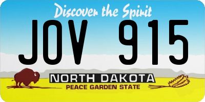 ND license plate JOV915