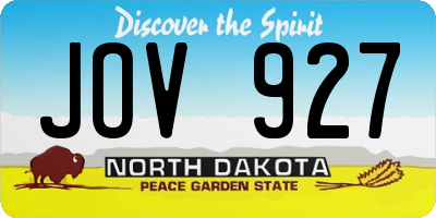 ND license plate JOV927