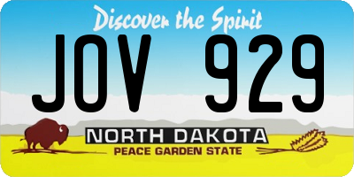 ND license plate JOV929
