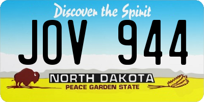 ND license plate JOV944