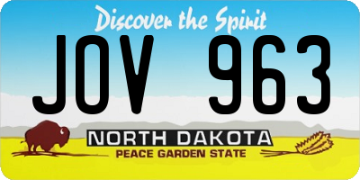 ND license plate JOV963