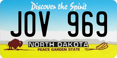 ND license plate JOV969