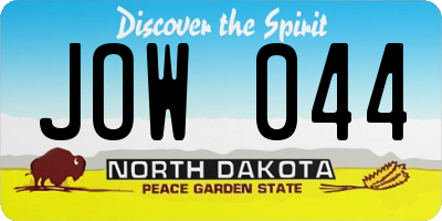 ND license plate JOW044