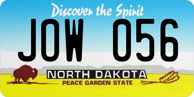 ND license plate JOW056