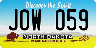 ND license plate JOW059