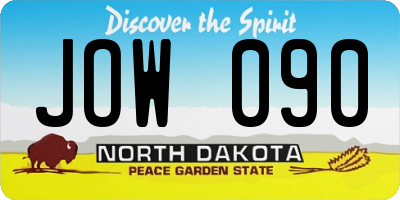 ND license plate JOW090