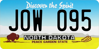 ND license plate JOW095