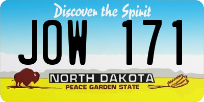 ND license plate JOW171