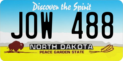 ND license plate JOW488