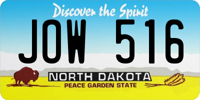 ND license plate JOW516