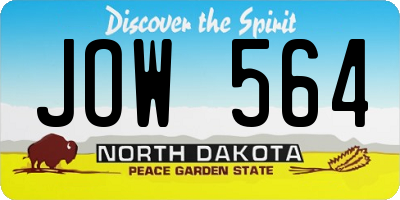 ND license plate JOW564