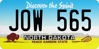 ND license plate JOW565