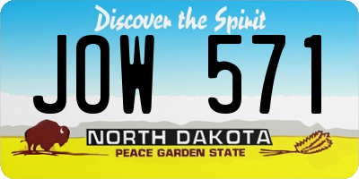 ND license plate JOW571