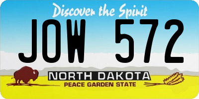 ND license plate JOW572