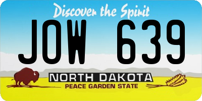 ND license plate JOW639