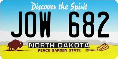 ND license plate JOW682