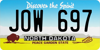 ND license plate JOW697