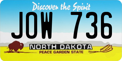 ND license plate JOW736