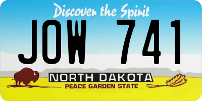 ND license plate JOW741