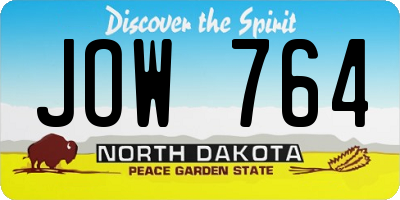 ND license plate JOW764