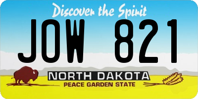 ND license plate JOW821