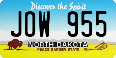 ND license plate JOW955