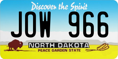 ND license plate JOW966