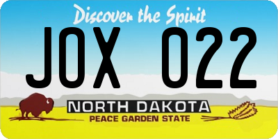 ND license plate JOX022