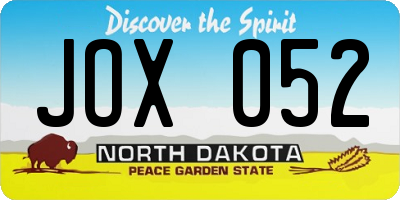 ND license plate JOX052