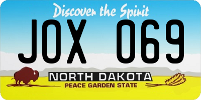 ND license plate JOX069