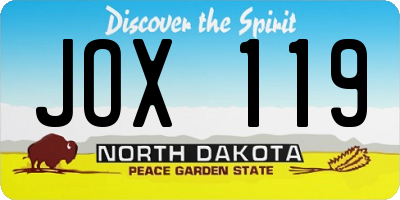 ND license plate JOX119