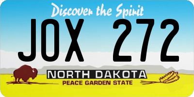ND license plate JOX272