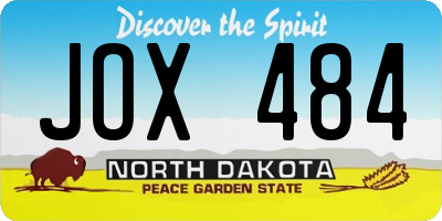 ND license plate JOX484