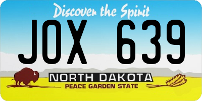 ND license plate JOX639