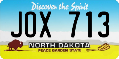 ND license plate JOX713