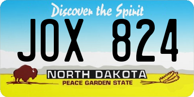 ND license plate JOX824
