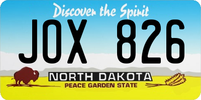 ND license plate JOX826