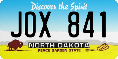 ND license plate JOX841