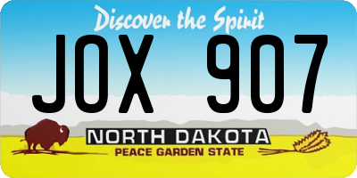 ND license plate JOX907