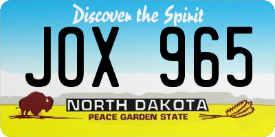 ND license plate JOX965